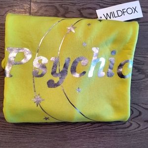 Wildfox Psychic Roadtrip Metallic and Neon Oversized Sweatshirt NWT